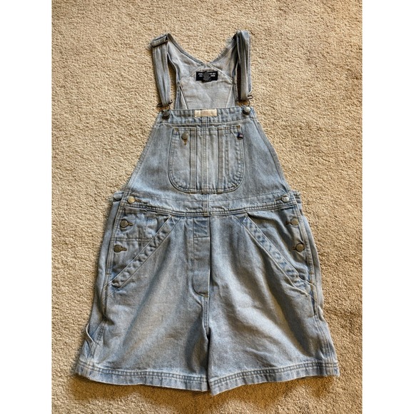 Polo Ralph Lauren Pants - Vintage 90s Polo Jeans Ralph Lauren Bib Denim Overalls Shortalls Womens M Blue